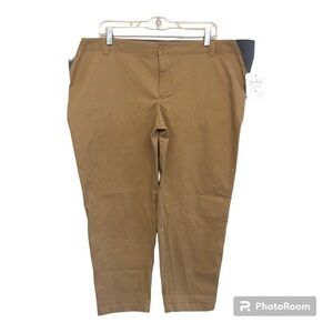 Ingrid Isabel Maternity Skinny Under Belly Cropped Stretch Khaki Pants Size 14